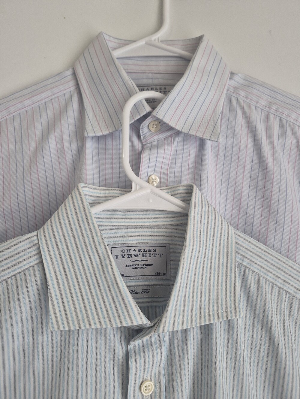 Lot of 2 Charles Tyrwhitt Men's Dress Shirts 16.5 36 Slim Fit French Cuffs